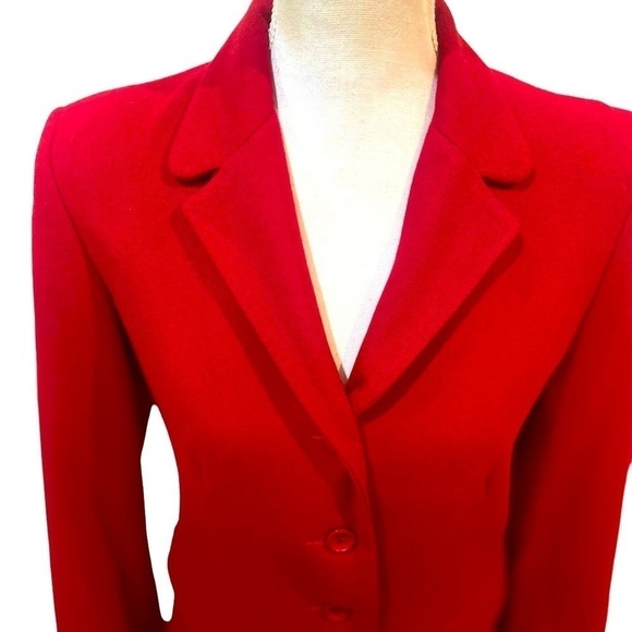 Vintage Norton McNaughton red 100% wool blazer jacket lined notched collar 10p - Picture 5 of 16